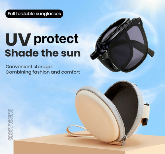 Cyxus Foldable Polarized Sunglasses Women Portable Folding Sun Glasses Day-View Sunscreen Protective Fexible TR Frame 1019 Jennyshome