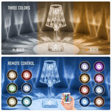 LED Diamond Crystal Projection Night Lights Table Lamp RGB Touch Control Light Jennyshome