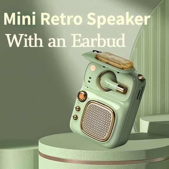 Vintage Mini Bluetooth 5.0 Speaker Portable 4 In 1 Pocket Sound Box with 1 Earphone Special Outdoor Take Retro Style Speaker Ideal Holiday Christmas Gift Jennyshome