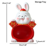 2023 Cute Rabbit Bunny Figurines 12 Zodiac Statues Phone Holder Storage Tray Ornaments New Year Home Decoration Jennyshome