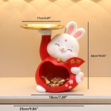 2023 Cute Rabbit Bunny Figurines 12 Zodiac Statues Phone Holder Storage Tray Ornaments New Year Home Decoration Jennyshome