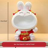2023 Cute Rabbit Bunny Figurines 12 Zodiac Statues Phone Holder Storage Tray Ornaments New Year Home Decoration Jennyshome