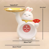 2023 Cute Rabbit Bunny Figurines 12 Zodiac Statues Phone Holder Storage Tray Ornaments New Year Home Decoration Jennyshome