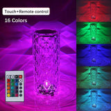 Crystal LED Table Lamp Rose Light Projector Touch Night light Flower Desk Lamp Jennyshome