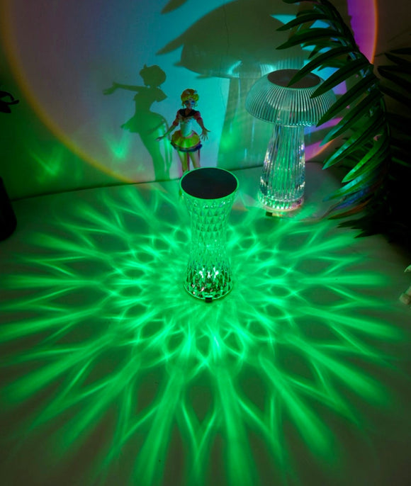 Slim Tower Crystal Projector Desk Atmosphere Night Light Table Lamp USB Rechargeable RGB light Jennyshome
