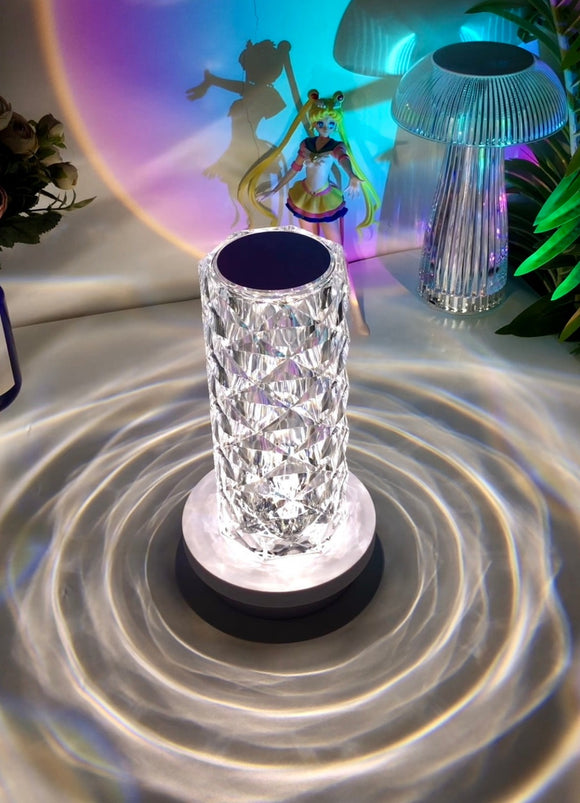Crystal LED Table Lamp Rose Light Projector Touch Night light Flower Desk Lamp Jennyshome