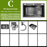 New Black Nanometer 304 Stainless Steel Waterfall Kitchen Sink 3mm Thickness Large Single Slot Above Mount Waterfall Faucet Jennyshome