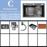 New Black Nanometer 304 Stainless Steel Waterfall Kitchen Sink 3mm Thickness Large Single Slot Above Mount Waterfall Faucet Jennyshome