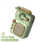 Vintage Mini Bluetooth 5.0 Speaker Portable 4 In 1 Pocket Sound Box with 1 Earphone Special Outdoor Take Retro Style Speaker Ideal Holiday Christmas Gift Jennyshome