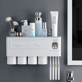 3 Color Bathroom Accessories Toothbrush Holder Automatic Toothpaste Dispenser-Jennyhome