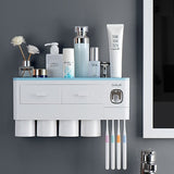 3 Color Bathroom Accessories Toothbrush Holder Automatic Toothpaste Dispenser-Jennyhome