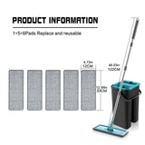 360 Rotating Flat Mop with Bucket  Household Cleaning Squeeze Mop-Jennyhome