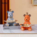 Creativity Resin Violent Bear Figurine Snack Candy Storage Sculpture-Jennyhome
